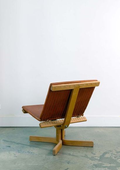 JORGEN HOVELSKOV (1935-2005) Prototype chair

Chauffeuse
vers 1960


Wood nylon and...