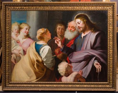 Attribué à Gerard SEGHERS (Anvers 1591 - 1651) Laissez venir à moi les petits enfants...