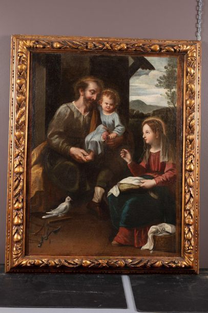 Attribué à Francisco de HERRERA Le VIEUX (Après 1576 – 1654) La Sainte Famille 

Toile
96,5...