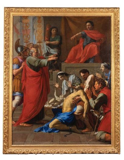 Eustache LE SUEUR (Paris 1617 – 1655) Saint Paul délivrant un possédé ou Saint Paul...