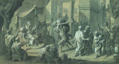 François VERDIER (Paris vers 1651 – 1730) Scène antique, La présentation d’Hercule...
