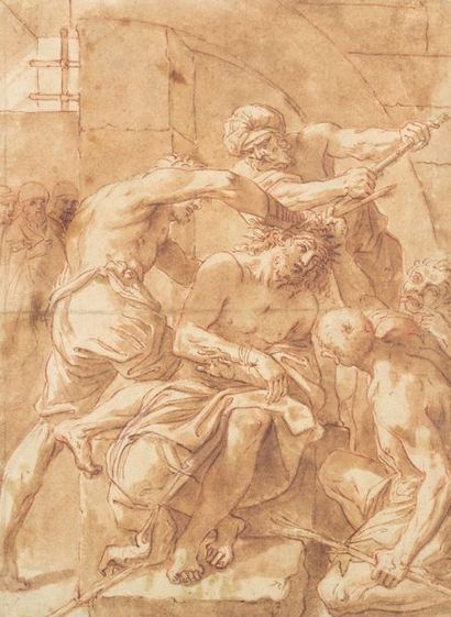 Attribué à Ludovico CARRACCI (1555 – 1619) Le Christ couronné d’épines 

Plume et...