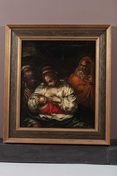 Ecole LOMBARDE du XVIIe siècle, entourage de Francesco del CAIRO Vierge allaitant,...