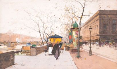 null EUGÈNE GALIEN-LALOUE ( 1854-1941)

Paris, le quai du Louvre et le Pont des Arts

signé...