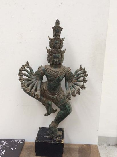 statue bronze cambodge "Dancing Hevajra" environ 17ème + document et factures