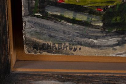 null Auguste CHABAUD (1882-1955) 

Paysage du Var. 

Huile sur carton.?Signée en...