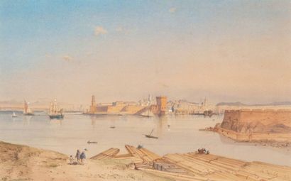 null Louis Amable CRAPELET (1822-1867) 

L’Entrée du Vieux-Port de Marseille, 1854....