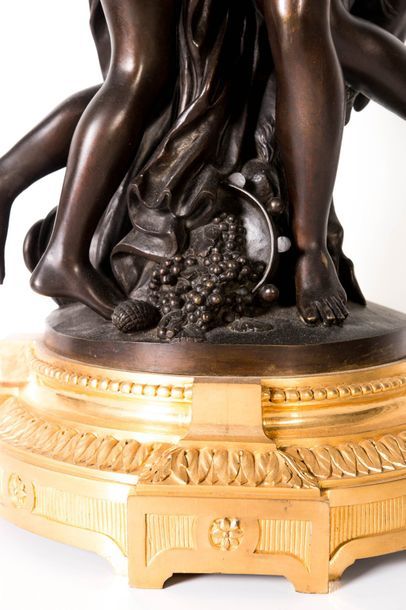 D'APRÈS CLAUDE-MICHEL CLODION (1738-1814) Bacchanale.

Groupe en bronze à patine...