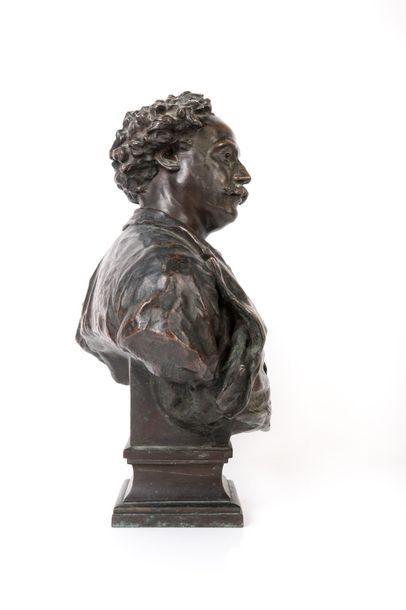 Jean-Baptiste CARPEAUX (1827-1875) Portrait en buste d'Alexandre Dumas Fils.

Dédicassé...