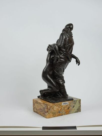 Aimé-Jules DALOU (1838-1902) La Sagesse soutenant la Liberté, 1889. Épreuve en bronze...