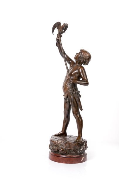 ANTOINE BOFILL (1894-1939) L'oiseleur.

Sculpture en bronze sur socle en marbre....