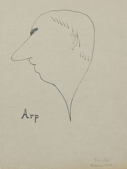 null MICHEL SEUPHOR (BEL/1901-1999)

Portrait de Hans Arp

titré 'Arp' (en bas à...