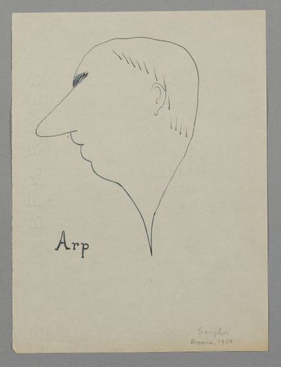 null MICHEL SEUPHOR (BEL/1901-1999)

Portrait de Hans Arp

titré 'Arp' (en bas à...