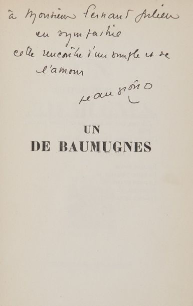 null GIONO (Jean). Un de baumugnes. Paris, Bernard Grasset, 1929.

In-12, broché,...