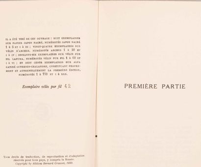 null GIONO (Jean). Regain. Paris, Bernard Grasset, 1930.

In-12, broché, chemise...