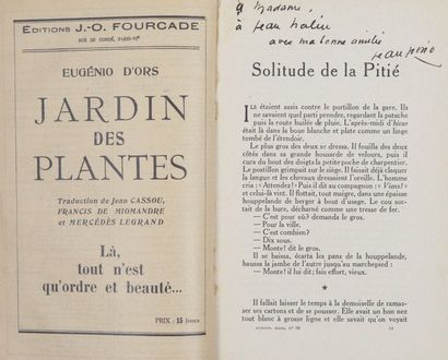 null GIONO (Jean). Solitude de la Pitié. Paris, Revue Europe, Éditions

Rieder, juin...