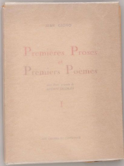 null [JACQUES (Lucien)]. GIONO (Jean). Premières Proses et Premiers

Poèmes. Saint-Paul,...