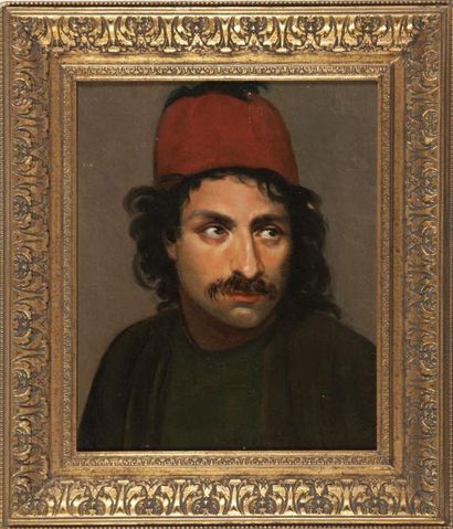 Suiveur de Horace Vernet L'ottoman. Toile. 47 x 39 cm.