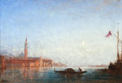 Félix ZIEM (1821-1911) Venise, le Bassin de Saint-Marc. Huile sur toile. Signée en...