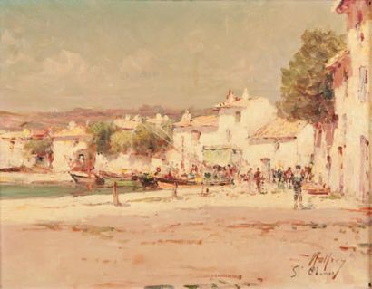 Charles MALFROY (1862-1918) Le port de Saint-Chamas. Huile sur toile. Signée et située...
