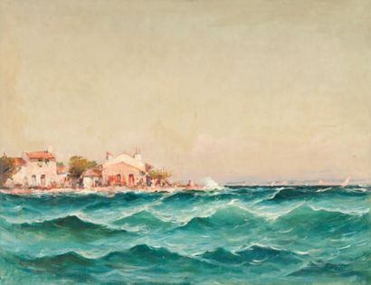 Charles MALFROY (1862-1918) Les Martigues. Huile sur toile. Signée en bas à gauche....