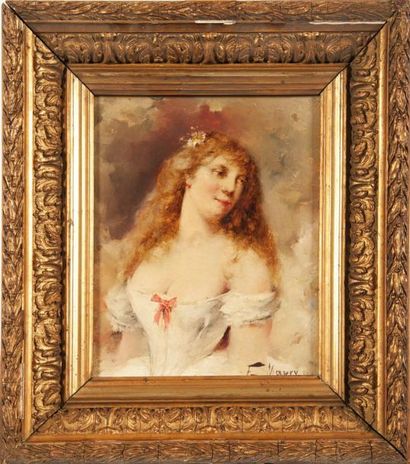 François MAURY (1861-1933) Portrait de femme. Huile sur toile. Signée en bas à droite....