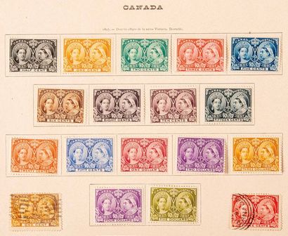 null Canada : 

1897, 60ème anniversaire du règne de Victoria, Yvert n°38 à 53, neufs...