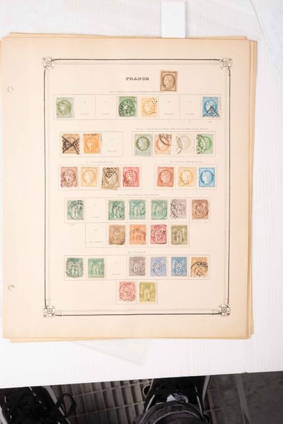 null France : 

Collection de timbres-poste entre les années 1849 et 1945 sur 

feuilles,...