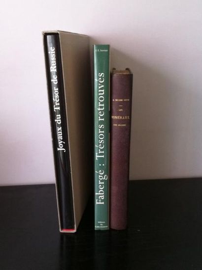null Lot de 3 ouvrages : "Les Minéraux des roches" A. Michel Lévy ; "Fabergé : Trésors...