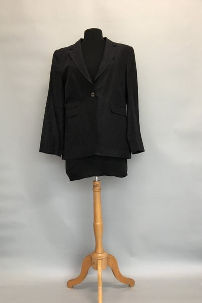 null DRIES VAN NOTEN Veste en ramie et coton noir taille 38