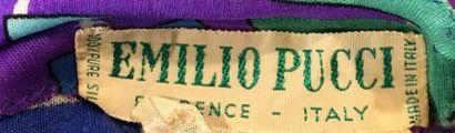 null EMILIO PUCCI Florence Italy Robe en jersey imprimé sur fond mauve avec ceinture...