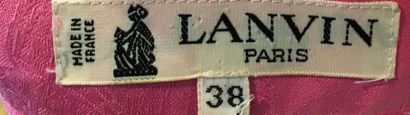 null LANVIN Blouse en coton façonné plissé rose circa 80 - taille38 (salissures ...