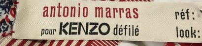 null ANTONIO MARRAS pour KENZO Défilé Jupe longue en coton imprimé rouge à taille...