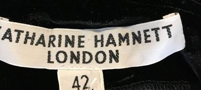 null KATHARINE HAMNETT London Ensemble pantalon en velours noir en soie et matière...