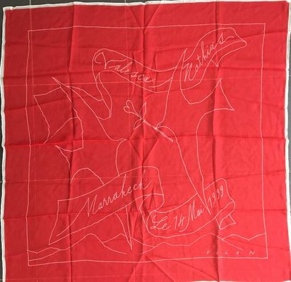 null FOLON Valesca Mathias Marrakech le 14 mai 1999 Foulard en mousseline rouge