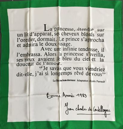 null JEAN CHARLES de CASTELBAJAC "Bonne année 1983" Foulard en matière composite