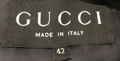 null GUCCI Made in Italy Manteau en poulain marine à martingale boutonnage au sigle...