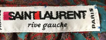 null YVES SAINT LAURENT Rive Gauche Robe blouse en coton imprimé taille 42