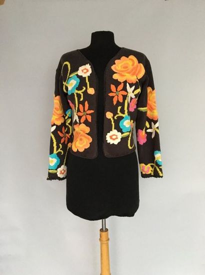  Cheap and Chic by MOSCHINO Gilet en coton brodé de fleurs polychromes taille 38