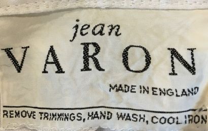 null JEAN VARON made in England Robe longue à haut ceinturé en coton blanc et jupe...