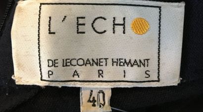 null L' ECH de LECOANET HEMANT Paris Robe en jersey de laine gris à plis drapés taille...