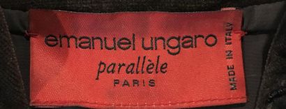 null EMMANUEL UNGARO Parallèle Paris Veste en lainage chiné brun et paremants de...