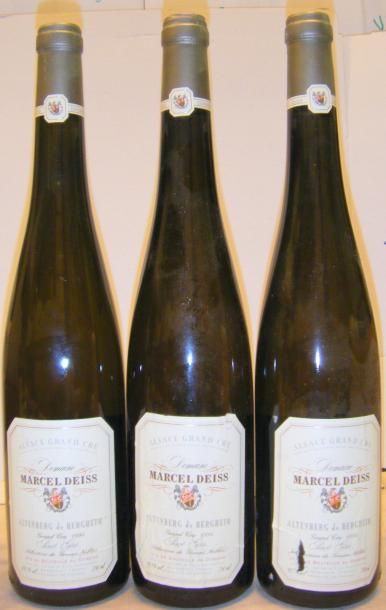 null 3 Bouteilles ALSACE GRAND CRU ALTENBERG DE BERGHEIM PINOT GRIS - M. DEISS 1994...