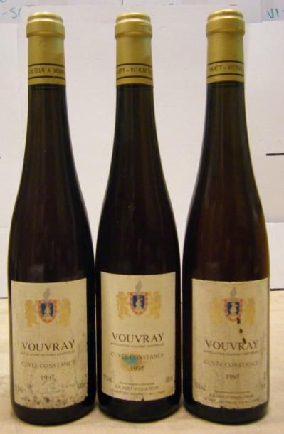 LOIRE 3 50 CL VOUVRAY "CUVEE CONSTANCE" - HUET 1997 Etiquettes légèrement tachées,...