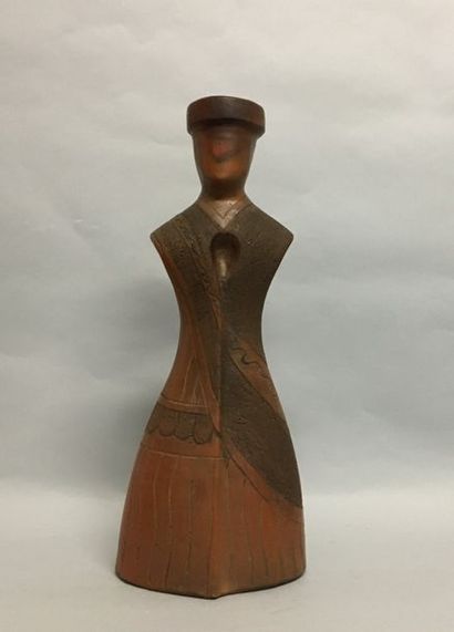 null Vase personnage en terre cuite patinée bois circa 50/60 

Ht 49,5cm