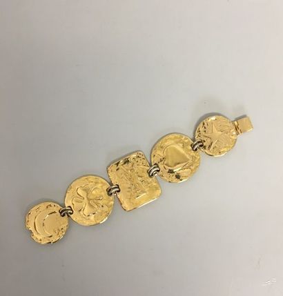 null Yves SAINT LAURENT Bracelet with hammered medals - siglé 

Length 18cm