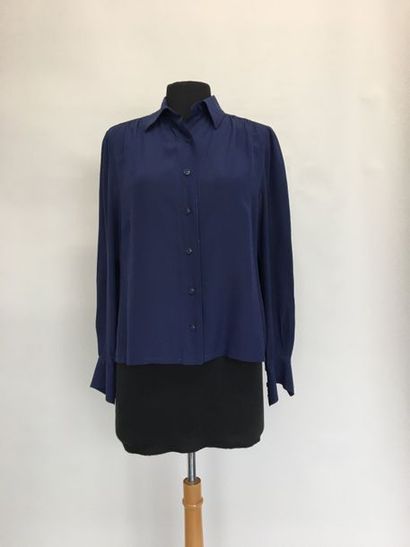 null SCHERRER Boutique Paris Midnight blue silk blouse Size 42