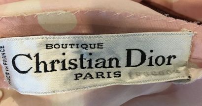 null Christian DIOR Paris n° 1896002 Robe sans manches en soie rose et pois blancs...
