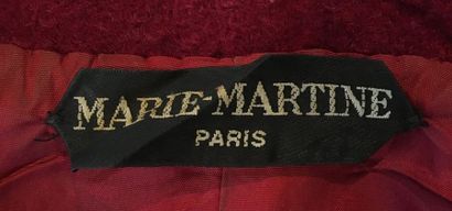 null MARIE MARTINE Manteau et Jupe en lainage gratté vermillon - Taille 36