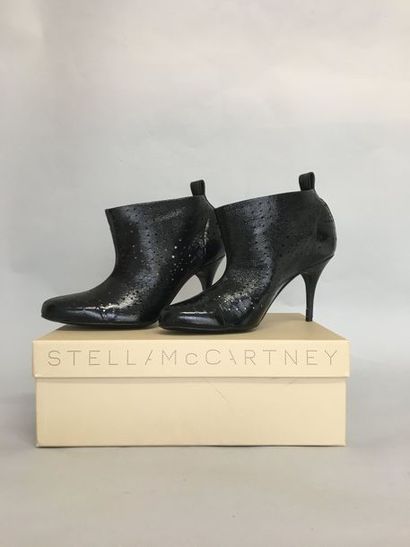 null STELLA MC CRTNEY Pair of perforated soft patent leather boots Size 39 1/2 

(in...